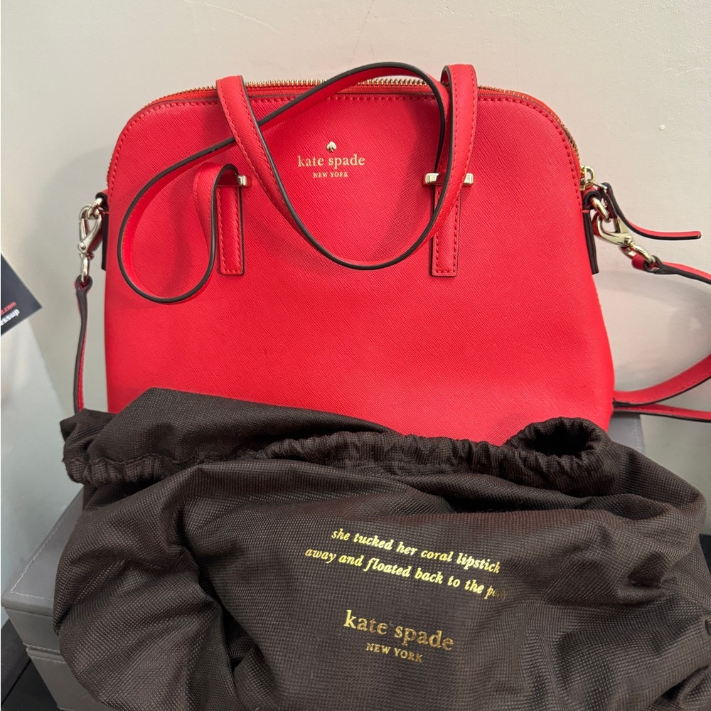 Kate Spade | Red Saffiano Leather Satchel Bag